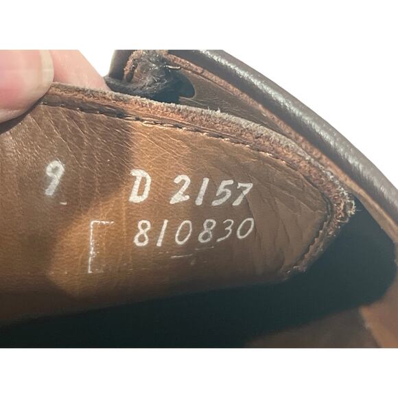 Allen Edmunds Delray Brown Leather Dress Shoes Men's Size 9D Split Toe USA Made - Picture 11 of 11